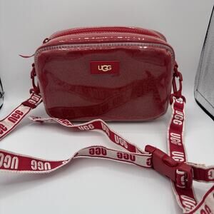 New women's UGG Janey II Clear Crossbody Handbag in Red.